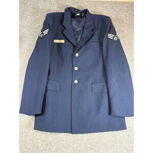 VTG USAF Service Dress Uniform Jacket Mens Blue US Air Force Military Coat 40L